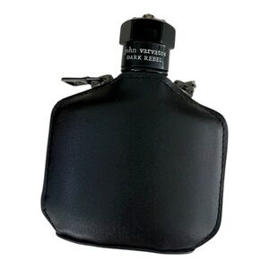 John Varvatos Black Leather Flask